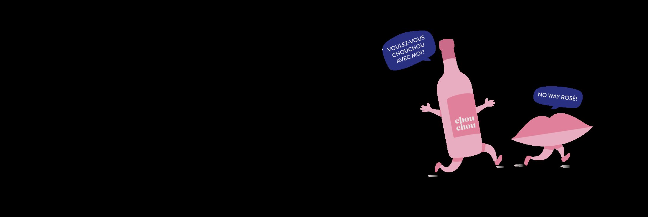 Chouchou rosé label design